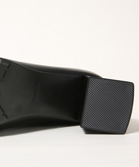 ショートブーツ 美脚 リブ切り替えブーツ レディース 裏起毛ソックスブーツ PUレザー スクエアトゥブーツ 太ヒールブーティ 痛くない 疲れないブーツ きれいめ靴 83RAJL-011