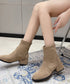 ショートブーツ レディース ブーティ韓国 スエードブーツ 疲れないブーティー おしゃれ アンクルブーツ スクエアトゥ 内ボア秋冬靴 ローヒール 歩きやすい美脚脚長 83RAJL-012