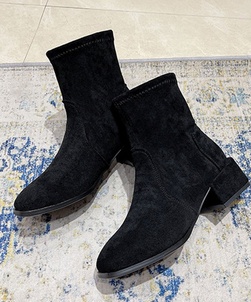 ショートブーツ レディース ブーティ韓国 スエードブーツ 疲れないブーティー おしゃれ アンクルブーツ スクエアトゥ 内ボア秋冬靴 ローヒール 歩きやすい美脚脚長 83RAJL-012