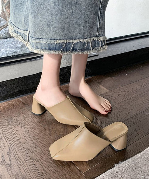 ミュールパンプス 太ヒール靴スクエアトゥ 履きやすい チャンキーヒールパンプス 歩きやすい かかとなしパンプス オフィスカジュアル おしゃれ サボサンダル 安定感 83RAJL-018