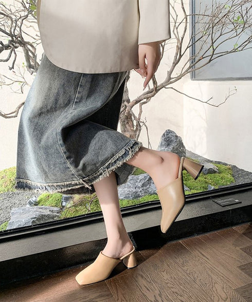 ミュールパンプス 太ヒール靴スクエアトゥ 履きやすい チャンキーヒールパンプス 歩きやすい かかとなしパンプス オフィスカジュアル おしゃれ サボサンダル 安定感 83RAJL-018