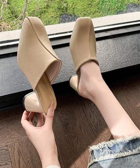 ミュールパンプス 太ヒール靴スクエアトゥ 履きやすい チャンキーヒールパンプス 歩きやすい かかとなしパンプス オフィスカジュアル おしゃれ サボサンダル 安定感 83RAJL-018