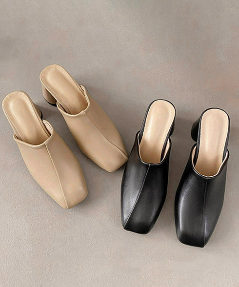 ミュールパンプス 太ヒール靴スクエアトゥ 履きやすい チャンキーヒールパンプス 歩きやすい かかとなしパンプス オフィスカジュアル おしゃれ サボサンダル 安定感 83RAJL-018