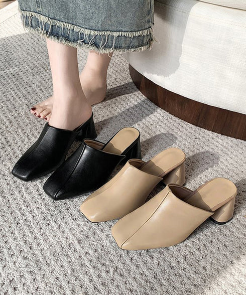 ミュールパンプス 太ヒール靴スクエアトゥ 履きやすい チャンキーヒールパンプス 歩きやすい かかとなしパンプス オフィスカジュアル おしゃれ サボサンダル 安定感 83RAJL-018