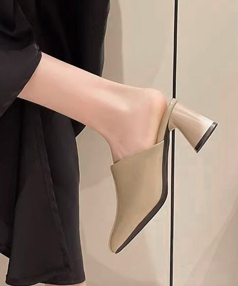 ミュールパンプス 太ヒール靴スクエアトゥ 履きやすい チャンキーヒールパンプス 歩きやすい かかとなしパンプス オフィスカジュアル おしゃれ サボサンダル 安定感 83RAJL-018