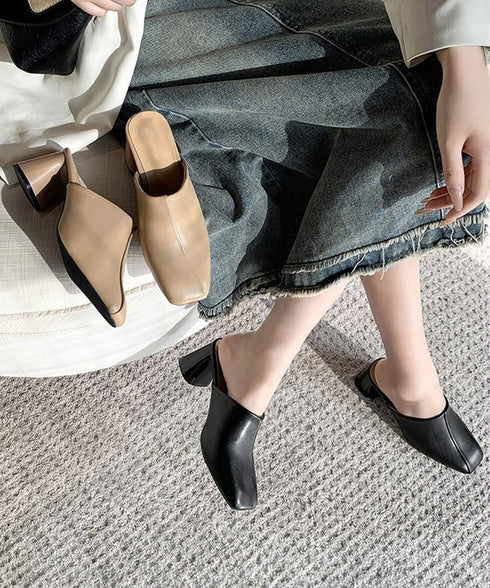 ミュールパンプス 太ヒール靴スクエアトゥ 履きやすい チャンキーヒールパンプス 歩きやすい かかとなしパンプス オフィスカジュアル おしゃれ サボサンダル 安定感 83RAJL-018