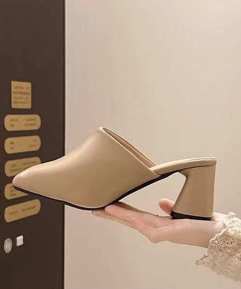 ミュールパンプス 太ヒール靴スクエアトゥ 履きやすい チャンキーヒールパンプス 歩きやすい かかとなしパンプス オフィスカジュアル おしゃれ サボサンダル 安定感 83RAJL-018