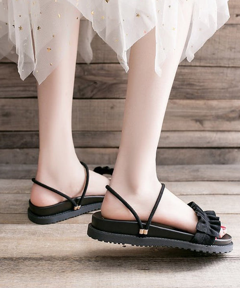 2WAY厚底サンダル フリルサンダル美脚 大人ガーリーラッフルサンダル ミュールサンダル 夏靴 可愛いコンフォートサンダル ストラップサンダル きれいめ疲れない靴 83RAJL-019