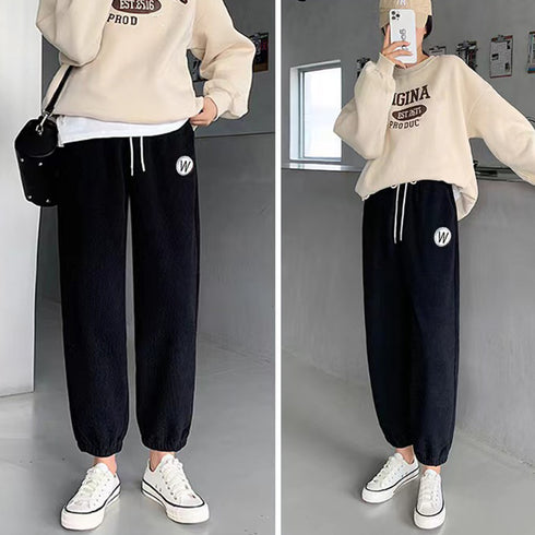 ジョガーパンツ コーデュロイパンツ 秋冬 レディース ジャージパンツ ウエストゴム カジュアル スウェットパンツ ドローストリング イージーパンツ 美脚 おしゃれ 83RSHU-001