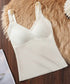 裏起毛キャミソールカップ付きタンクトップ カシュクール風ニットキャミ 暖かい ニットインナーキャミレディース 微起毛トップス裏フリース リブタンクトップ セクシー 83SMJ-001