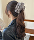 パールバナナクリップサテン風ヘアクリップ しっかり留まる大きめ髪留め 韓国風ヘアアクセサリー大人可愛い おしゃれハーフアップ 簡単ヘアアレンジグッズ ポニーテール 83SUIMIN-001