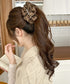パールバナナクリップサテン風ヘアクリップ しっかり留まる大きめ髪留め 韓国風ヘアアクセサリー大人可愛い おしゃれハーフアップ 簡単ヘアアレンジグッズ ポニーテール 83SUIMIN-001