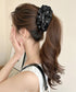 パールバナナクリップサテン風ヘアクリップ しっかり留まる大きめ髪留め 韓国風ヘアアクセサリー大人可愛い おしゃれハーフアップ 簡単ヘアアレンジグッズ ポニーテール 83SUIMIN-001