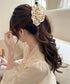 パールバナナクリップサテン風ヘアクリップ しっかり留まる大きめ髪留め 韓国風ヘアアクセサリー大人可愛い おしゃれハーフアップ 簡単ヘアアレンジグッズ ポニーテール 83SUIMIN-001
