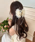 チュールバンスクリップリボンヘアクリップ バンスクリップ大きめ ビッグヘアクリップ ボリュームヘアアクセサリー 韓国風ヘアクリップ 大人可愛いヘアアクセ上品髪飾り 83SUIMIN-002