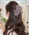 チュールバンスクリップリボンヘアクリップ バンスクリップ大きめ ビッグヘアクリップ ボリュームヘアアクセサリー 韓国風ヘアクリップ 大人可愛いヘアアクセ上品髪飾り 83SUIMIN-002