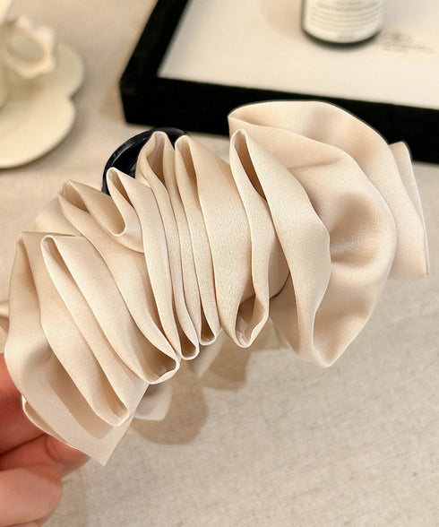 ボリュームシュシュバンスクリップ大人上品 大人可愛い 大きめヘアクリップ 小顔見え ボリュームフリル ヘアアクセサリー フェミニン 高見えまとめ髪 おしゃれ髪飾り 83SUIMIN-005