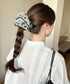 ドット柄シアーシュシュ ヘアアクセサリー 軽やかオーガンジーシュシュ フェミニンフリルまとめ髪 大人ガーリーヘアゴム韓国風ポニーテールヘアアクセ おしゃれヘア飾り 83SUIMIN-007