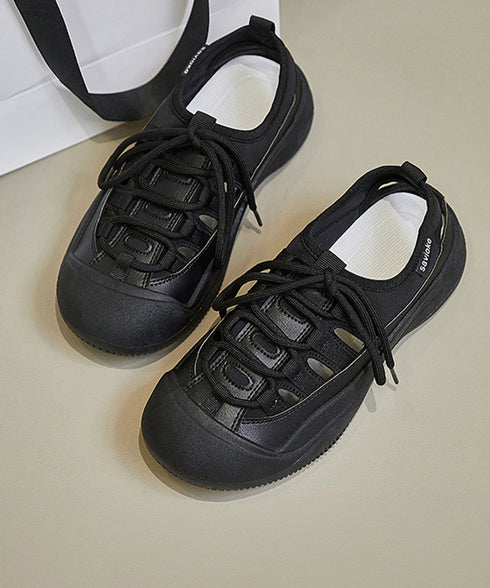 スニーカー レディース 通気性スニーカー レースアップ ローカットシューズ 歩きやすい スニーカー サンダル 疲れない 通勤通学靴 春夏 美脚 履きやすい 韓国風 83SURUI-001