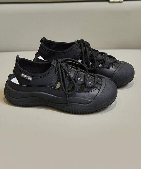 スニーカー レディース 通気性スニーカー レースアップ ローカットシューズ 歩きやすい スニーカー サンダル 疲れない 通勤通学靴 春夏 美脚 履きやすい 韓国風 83SURUI-001