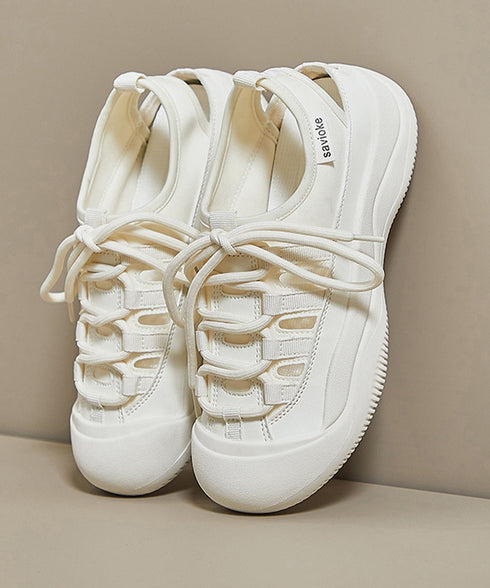 スニーカー レディース 通気性スニーカー レースアップ ローカットシューズ 歩きやすい スニーカー サンダル 疲れない 通勤通学靴 春夏 美脚 履きやすい 韓国風 83SURUI-001