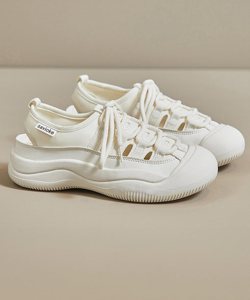 スニーカー レディース 通気性スニーカー レースアップ ローカットシューズ 歩きやすい スニーカー サンダル 疲れない 通勤通学靴 春夏 美脚 履きやすい 韓国風 83SURUI-001