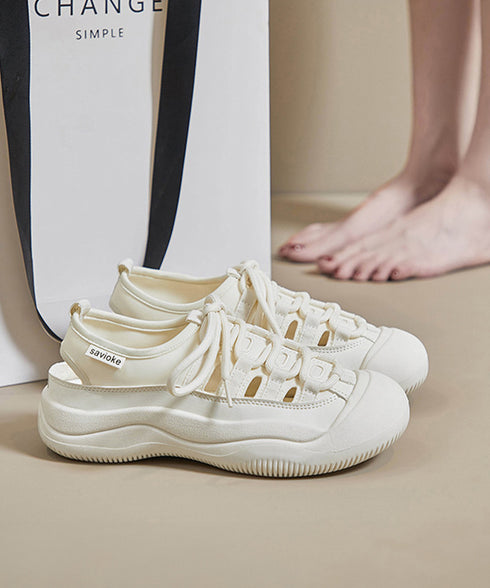 スニーカー レディース 通気性スニーカー レースアップ ローカットシューズ 歩きやすい スニーカー サンダル 疲れない 通勤通学靴 春夏 美脚 履きやすい 韓国風 83SURUI-001