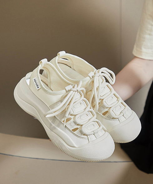 スニーカー レディース 通気性スニーカー レースアップ ローカットシューズ 歩きやすい スニーカー サンダル 疲れない 通勤通学靴 春夏 美脚 履きやすい 韓国風 83SURUI-001