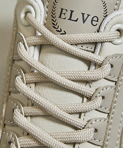 厚底スニーカー レディース ローカット靴 おしゃれ フラットシューズ 韓国風 レースアップ靴 美脚脚長 歩きやすい靴 バイカラーPUレザースニーカー カジュアル靴 83SURUI-002