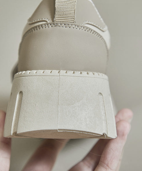 厚底スニーカー レディース ローカット靴 おしゃれ フラットシューズ 韓国風 レースアップ靴 美脚脚長 歩きやすい靴 バイカラーPUレザースニーカー カジュアル靴 83SURUI-002