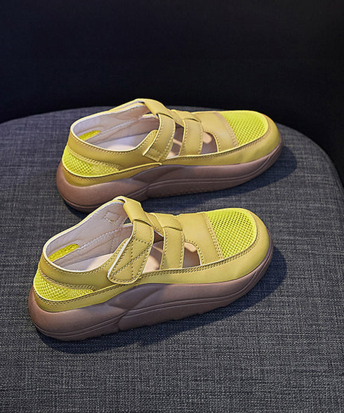 厚底スニーカーサンダル レディース韓国風 蒸れないメッシュスニーカー マジックテープ 美脚シューズ 歩きやすい スポーツサンダル 快適 疲れないスリッポン 通気性 83SURUI-003