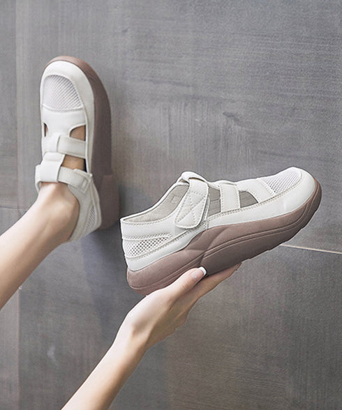 厚底スニーカーサンダル レディース韓国風 蒸れないメッシュスニーカー マジックテープ 美脚シューズ 歩きやすい スポーツサンダル 快適 疲れないスリッポン 通気性 83SURUI-003