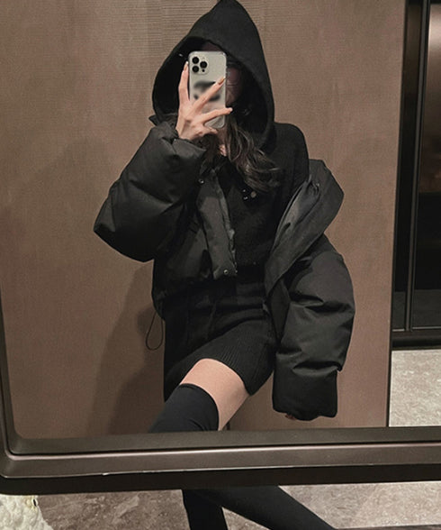 ミニニットワンピース フード付き 韓国風 レディース 大人可愛い ハイウエスト 長袖リブワンピース 秋冬 ウエストマーク セクシー ショート丈ワンピース おしゃれ 83SXH-006