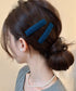 ウール調ヘアクリップ2点セットスリーピン フェルト風前髪クリップ跡がつかない 大人可愛いパッチンピンシンプル おしゃれヘアアクセサリーレトロ髪飾り起毛素材ヘアピン 83TTONG-001