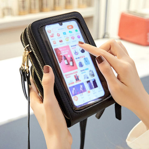 スマホポーチ スマホショルダーバッグ韓国 スマホ入れたまま タッチ操作 スマホポシェット おしゃれ 斜めがけ ショルダーポーチお財布 携帯ミニショルダー かわいい 83TYIN-001