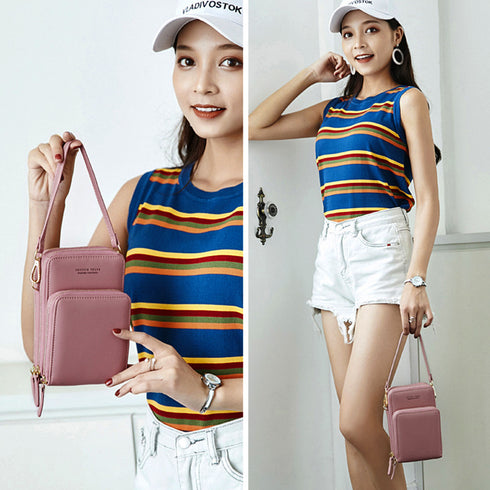 スマホポーチ スマホショルダーバッグ韓国 スマホ入れたまま タッチ操作 スマホポシェット おしゃれ 斜めがけ ショルダーポーチお財布 携帯ミニショルダー かわいい 83TYIN-001