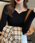リブニットトップス レディース 大人秋服 ニットウェア ハートネック ニットプルオーバー 着回し ニットセーター 普段着 ニットソー 大人カジュアルニットインナー 83WANGY-001