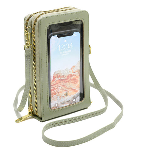 スマホショルダータッチ操作対応レディース スマホポシェット 小さめスマホケース スマホ収納 PUスマホバッグ 斜めがけ 小物入れミニバッグ 肩掛け スマホポーチ黒 83YAMEILI-001