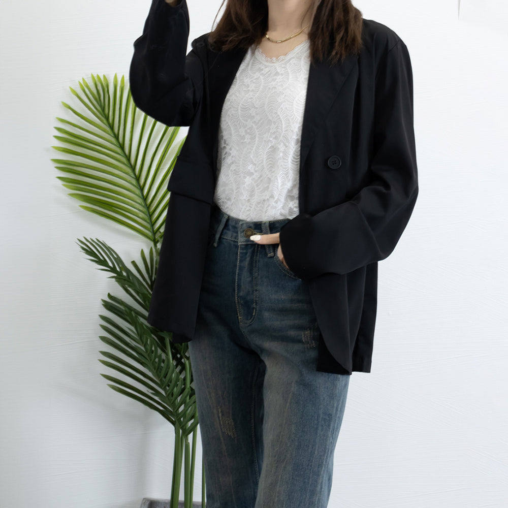 春夏ジャケット レディース 軽アウター黒