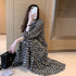 ワンピース ドット柄 ワンピース ドット柄 シフォンワンピース レディース ロングワンピース 長袖 フレアワンピース 通勤 レトロワンピース 83YATONG-020