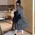 ワンピース ドット柄 ワンピース ドット柄 シフォンワンピース レディース ロングワンピース 長袖 フレアワンピース 通勤 レトロワンピース 83YATONG-020