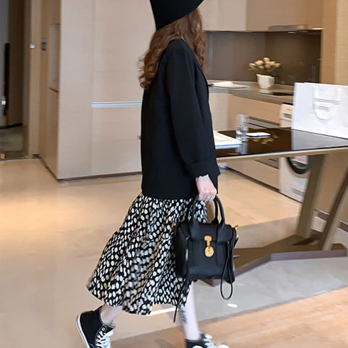 ワンピース ドット柄 ワンピース ドット柄 シフォンワンピース レディース ロングワンピース 長袖 フレアワンピース 通勤 レトロワンピース 83YATONG-020