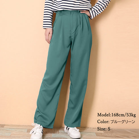 セミワイドパンツ レディース スラックス 韓国ハイウエスト ロングパンツ 大人カジュアル ストレートパンツ スーツパンツ 薄手ボトムス ゆるシルエットバギーパンツ 83YATONG-021