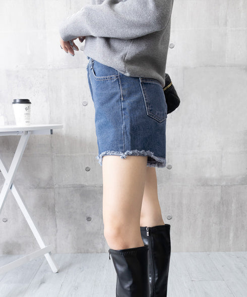 デニムショートパンツ レディース 短パン カットオフ ショーパン ハイウエスト ボトムス カジュアル アメカジ こなれ感 83YATONG-025