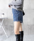 デニムショートパンツ レディース 短パン カットオフ ショーパン ハイウエスト ボトムス カジュアル アメカジ こなれ感 83YATONG-025