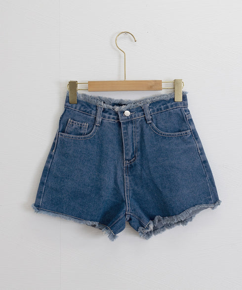 デニムショートパンツ レディース 短パン カットオフ ショーパン ハイウエスト ボトムス カジュアル アメカジ こなれ感 83YATONG-025