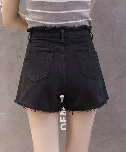 デニムショートパンツ レディース 短パン カットオフ ショーパン ハイウエスト ボトムス カジュアル アメカジ こなれ感 83YATONG-025
