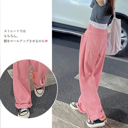 ハイウエスト デニム ワイドパンツ 韓国 レディース ゆったり ストレートパンツ ストリート 着やせ ジーパン10代 20代 30代 美脚 ロングパンツ 春秋夏冬 83YATONG-042