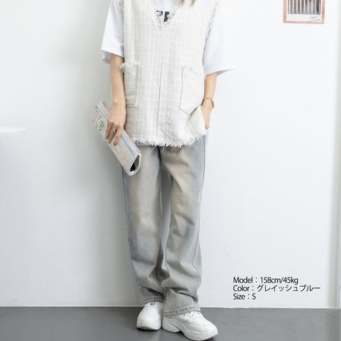 ハイウエスト デニム ワイドパンツ 韓国 レディース ゆったり ストレートパンツ ストリート 着やせ ジーパン10代 20代 30代 美脚 ロングパンツ 春秋夏冬 83YATONG-042