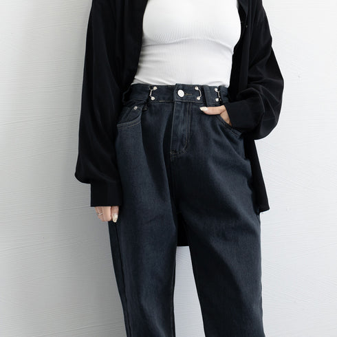 ハイウエスト デニム ワイドパンツ 韓国 レディース ゆったり ストレートパンツ ストリート 着やせ ジーパン10代 20代 30代 美脚 ロングパンツ 春秋夏冬 83YATONG-042